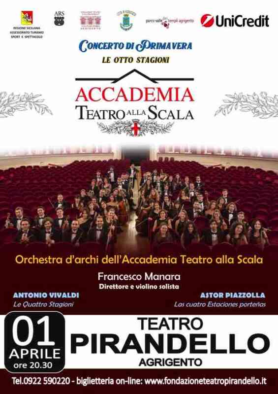 Teatro Pirandello, Concerto di Primavera con l’Orchestra d’Archi Accademia Teatro alla Scala