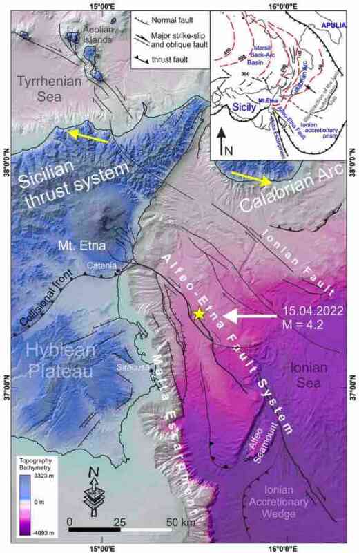 Terremoto costa Siracusana: a causarlo la riattivazione della faglia Alfeo-Etna