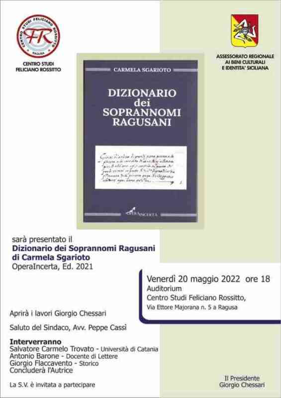 Centro studi Rossitto, si presenta il Dizionario dei soprannomi ragusani