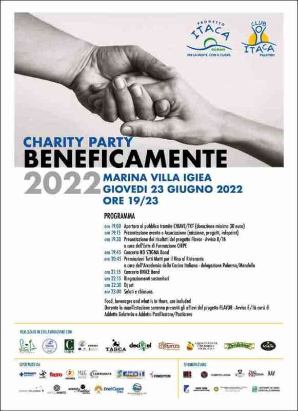 “Beneficamente 2022”, raccolta fondi a sostegno dell’Associazione Progetto Itaca Palermo ODV