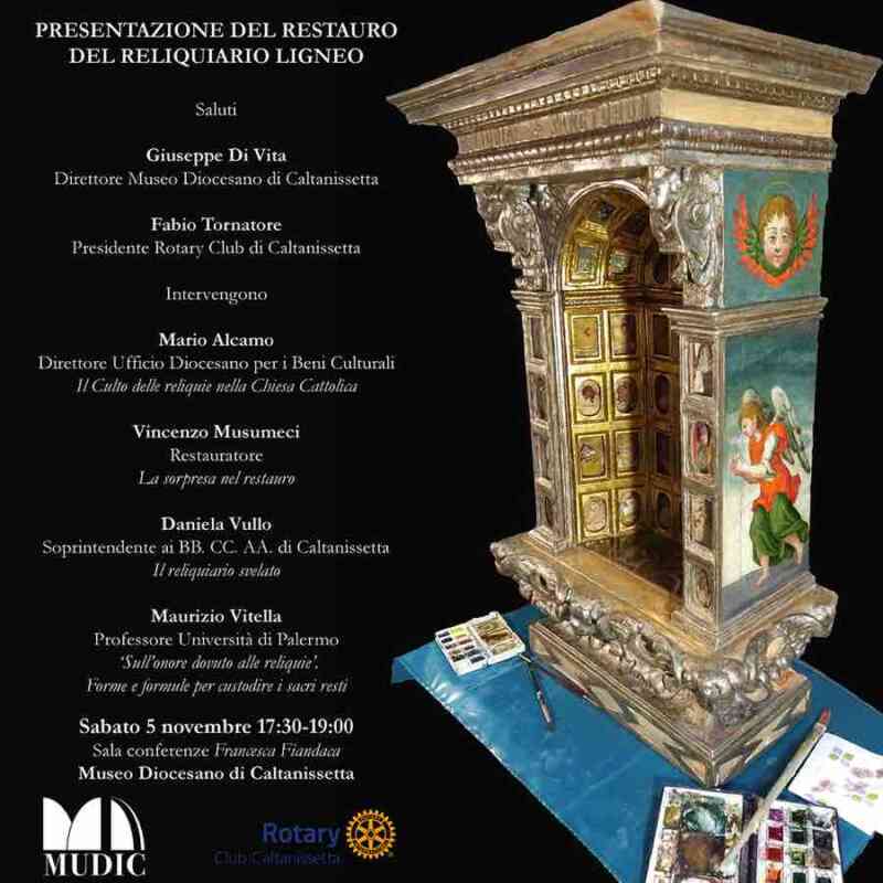 Caltanissetta: reliquiario ligneo restaurato grazie al sostegno del Rotary Club